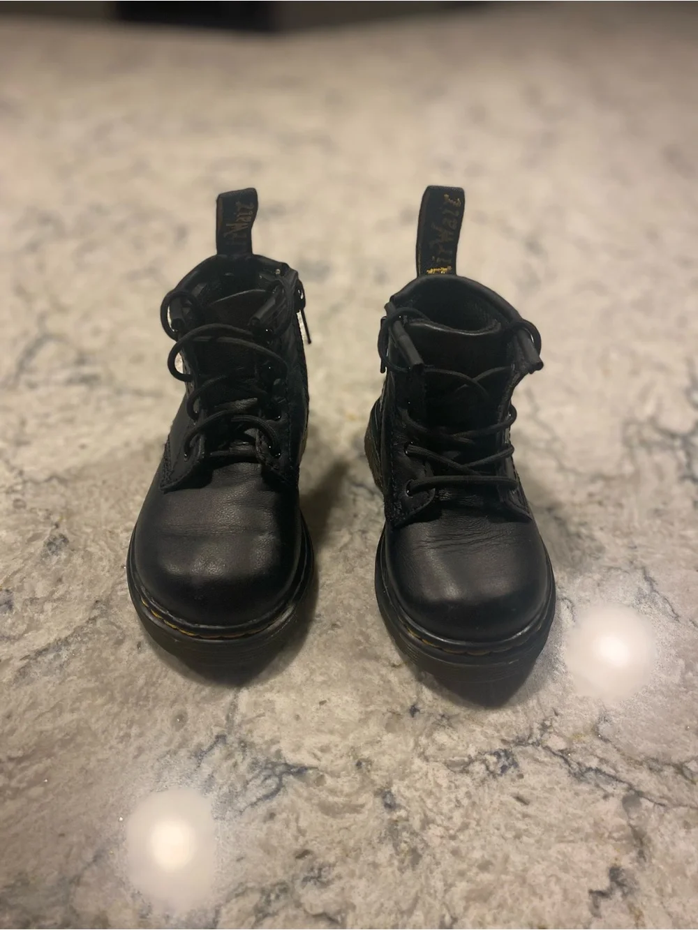 Dr. Martens 1460 Toddler Size 6 Black Leather Lace Up Side Zip Ankle Boots
